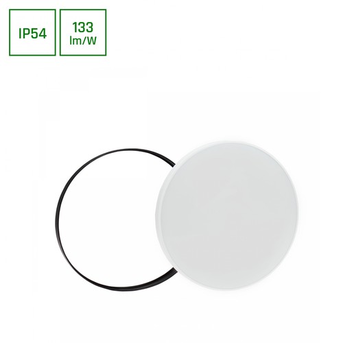 40W neutralvit 230V 115° IP54 Ø485x70 vit/svart rund med sensor