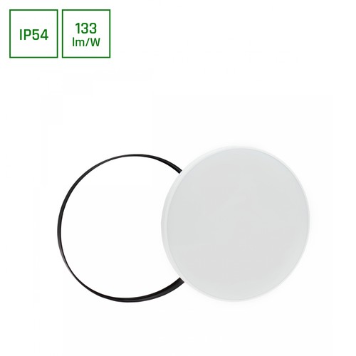 Nekros 40W Neutral Vit 230V 115° IP54 Ø485x70 Vit/Svart Rund med Sensor