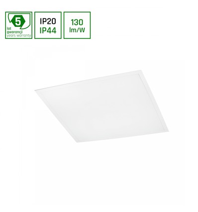 ALGINE PANEL bakbelyst 40W - med Philips driver, varm vit, 230V, 120°, IP44, 600x600x26, vit