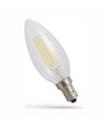 E14 5,5W LED kronljus - Filament, klart glas, 700lm, 2700K, C35