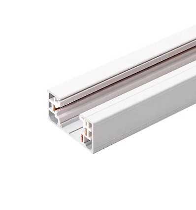 LEDlife 1 meter skena för skenspotlights - Vit, 1-fas, 1F3W, komplett med anslutning och ändpropp