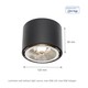 Chloe AR111 GU10 - P20, rund, svart, LED Armatur/lampa utan ljuskälla