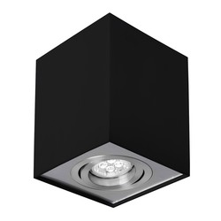 Spectrum LED Chloe GU10 - IP20, fyrkantig, svart/silver, justerbar, spot LED Armatur/lampa utan ljuskälla
