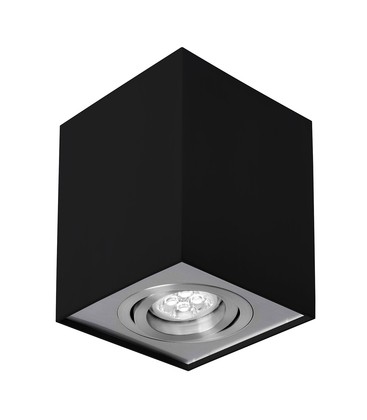 Chloe GU10 - IP20, fyrkantig, svart/silver, justerbar, spot LED Armatur/lampa utan ljuskälla