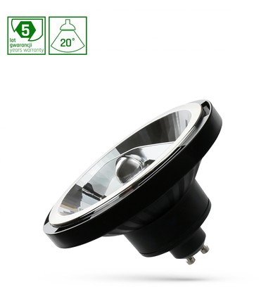LED AR111 GU10 230V 10W 20° Svart SPECTRUM
