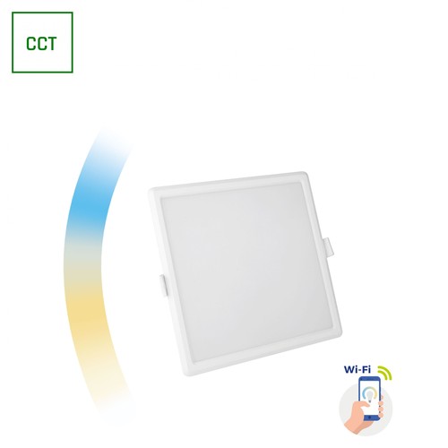 12W Algine Smart CCT downlight panel - Wi-Fi dimbar, 16,2x16,2 cm, fyrkantig, justerbar färgtemperatur