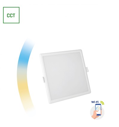 12W Algine Smart CCT downlight panel - Wi-Fi dimbar, 16,2x16,2 cm, fyrkantig, justerbar färgtemperatur