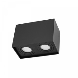 Spectrum LED Chloe Duo 2xGU10 - IP20, rektangel, svart, justerbar, spot utan ljuskälla