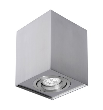 Chloe GU10 takspot - Fyrkantig, silver, aluminium, IP20 inomhus, utan ljuskälla