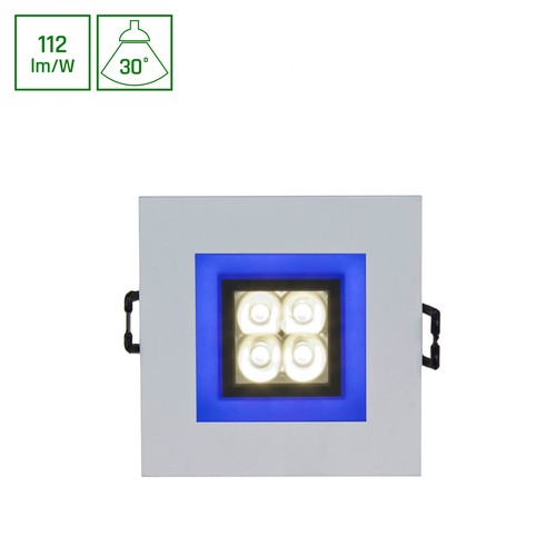 FIALE 4LED 4x1W 30° 230V - Fyrkantig, Kall vit, LED, Spot, Blå ramme