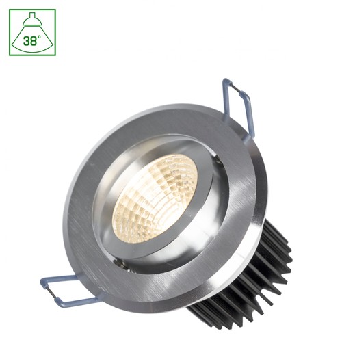 Fiale II LED spot 6W, COB 38°, 230V, kallvit, borstad aluminiumring.