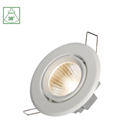 Fiale II LED Spot 6W COB 38° 230V, Neutral vit, Vit ring