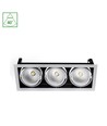 Modern-Dag inbyggnadsspot 3x1LED COB Citizen 40° 230V 3x27W IP20 varm vit