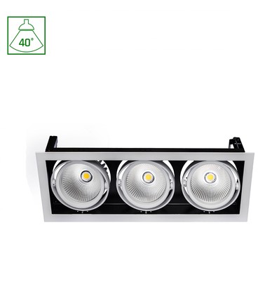 Modern-Day 3x1LED - COB Citizen, 40°, 700mA, 3x27W, IP20, varm vit, infällningsarmatur.