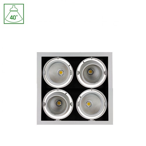 MODERN-DAY Downlight - 4x1LED, COB, Citizen, 40°, 230V, 4x27W, IP20, Varmvitt, Fyrkantig