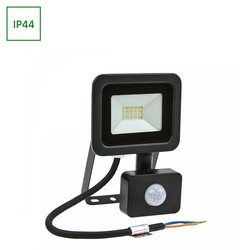 Spectrum LED Noctis Lux 2 10W - 230V, IP44, Varmvit, Svart, Med Sensor