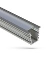 Aluminiumprofil djup för LED-remsor - 1 meter, mjölkvitt täckglas, utan ljuskälla
