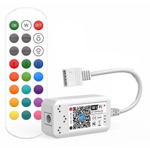 Smart Home RGB controller - Fungerar med Google Home, Alexa och smartphones, 12V (144W), 24V (288W)