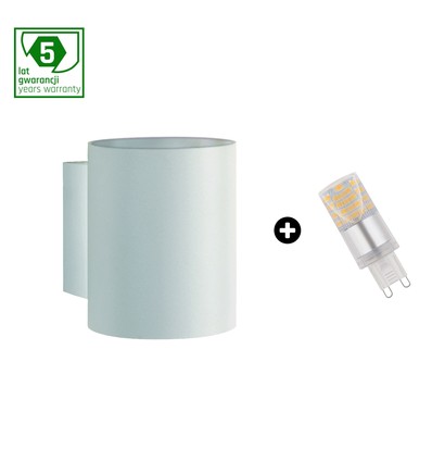 Set med 5 års garanti - SQUALLA G9 rör vit + LED G9 4W WW