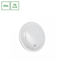 Spectrum 20W Teknik lampa - IP54, IK07, 230V, Rund, 4000K, PIR sensor.