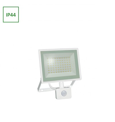 50W Noctis Lux 3 LED strålkastare med sensor - 4000K, IP44, vit, utomhus