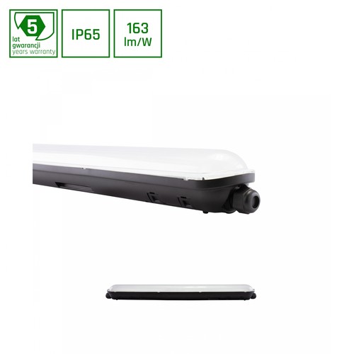 60cm LIMEA GIGANT HERMETIC LED armatur, 20W - IP65, IK09, Svart, inkl. 2x G13 rör, neutralvit