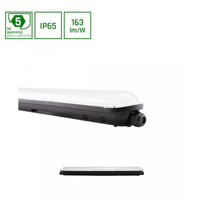60cm LIMEA GIGANT HERMETIC LED armatur, 20W - IP65, IK09, Svart, inkl. 2x G13 rör, neutralvit