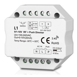 Smart Home LEDlife rWave 1-10V inbyggningsdimmer - RF, push-dim, LED dimmer, till inbyggning