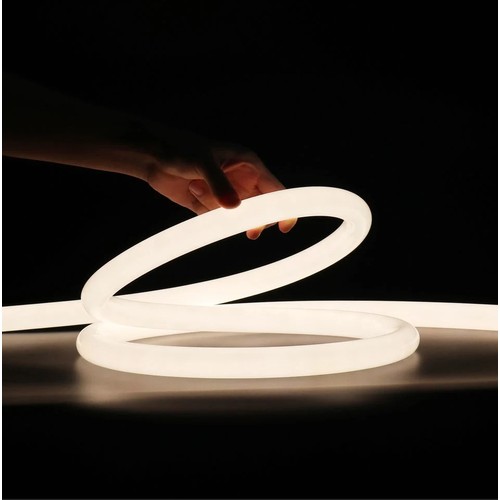 Varmvit D15 CLIP-ON Neon Flex LED - 10W per meter, IP67, 230V