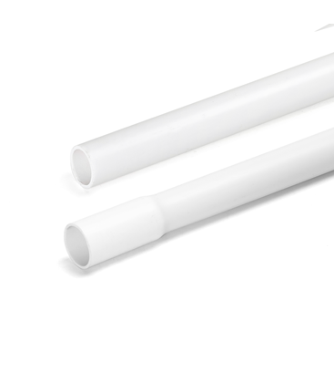 PVC elektrisk rör Ø16mm - 2 meter med skarv, vit