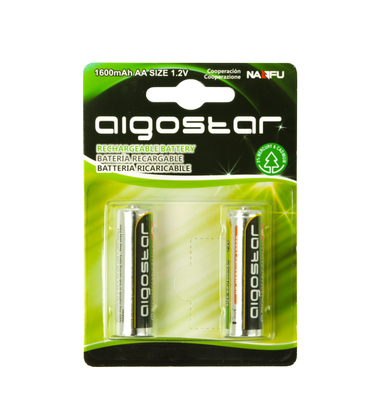 2 st. Uppladdningsbart Batteri AA - 1600mAh, 1.2V