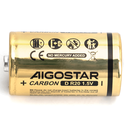 Batterier Kol-zink batteri - 1,5V R20D - 2-pack
