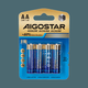 4 st. AA Alkaline Batteri - LR6, 1,5V