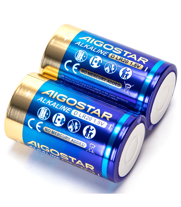 2 st. Alkaliskt Batteri - LR20D, 1,5V