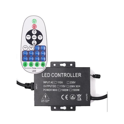 RF trådlös timer+dimmer med fjärrkontroll - För 230V 8x16 Neonflex, IP67