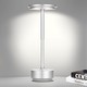 Uppladdningsbar LED bordslampa Inomhus/utomhus - Silver, touch dimbar, CCT, IP54 utomhus bordslampa