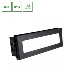 Leverantör Encanta 6W 230V IP54 230x84x52mm Svart, infälld Fasadbelysning