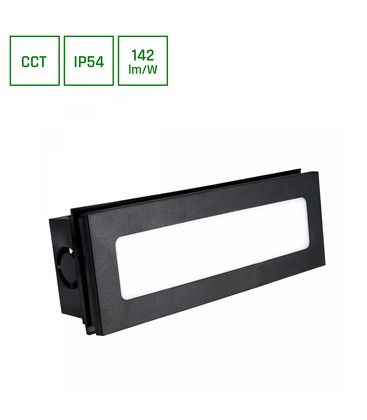 Encanta 6W 230V IP54 230x84x52mm Svart, infälld Fasadbelysning