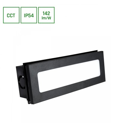 Encanta 6W 230V IP54 230x84x52mm Svart, infälld Fasadbelysning