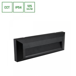 Leverantör Encanta asymmetrisk 6W CCT 230V IP54 230x80x30mm svart yta fasadlampa