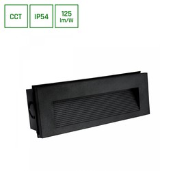 Leverantör Encanta Asymmetrisk 6W - CCT 230V, IP54, 230x84x52mm, Svart, Infälld, Fasadbelysning