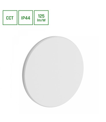 Piatta 12W 230V IP44 180x47mm Vit Rundt Fasadbelysning