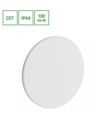 Piatta 18W 230V IP44 250x47mm Vit Rund Fasadbelysning.