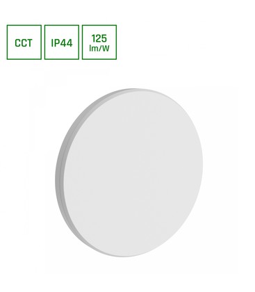 Piatta 9W CCT 230V IP44 120x47mm Vit Rund Fasadbelysning