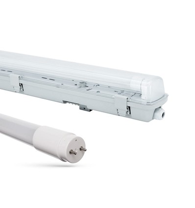 150cm 24W Limea H LED-armatur, genomkopplad - IP65 vattentät, inkl. 1x T8 LED-lysrör