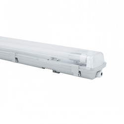 LED lysrör & armaturer Limea H LED dubbelarmatur - utan ljuskälla, vattentät, 2x60, 250V, IP65, 710x100x85 mm, grå