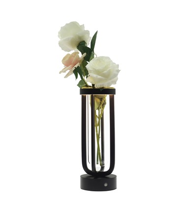 Outlet: Blomvas med LED-ljus Inne/ute - Svart, dimbar, IP54 utomhus