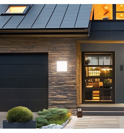 20W CCT vägglampa - IP54 utomhus, 25x25cm