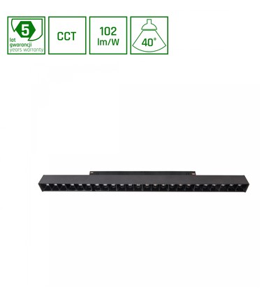 22W SMART GRID S LED skenspot för System Shift - CCT, 2250lm, 102lm/W, 44cm, svart skensystem