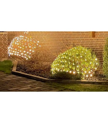 2 x 1,5 meter utomhus LED juleljusslinganet - IP44, 230V, 160 LED, varm vit